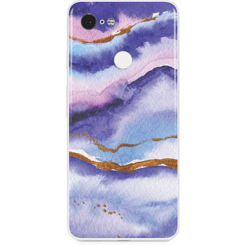 Blue Violet Watercolor Geode Google Pixel 3 Skin